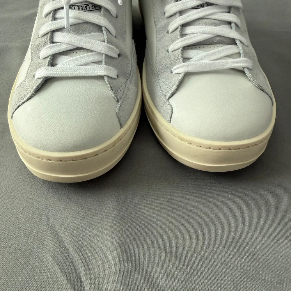 P448‎ John Sneakers Women 38 White Grey Leopard Calf Hair Yellow Low Top Italy
